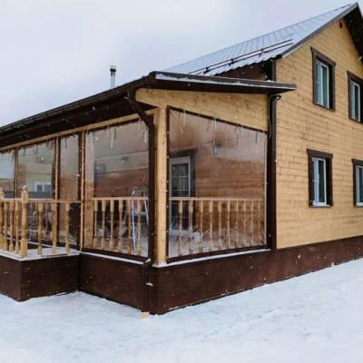 Рулонные мягкие окна Зимний вариант